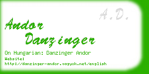 andor danzinger business card